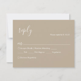 Boho bröllop RSVP-kort, måltidsalternativ OSA Kort