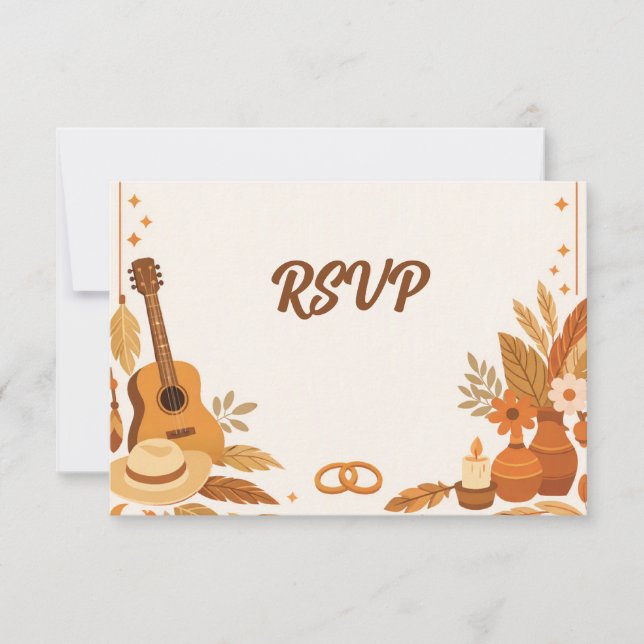 Boho bröllop RSVP-kort OSA Kort (Framsida)