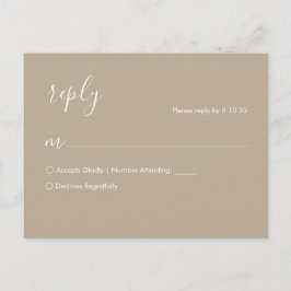 Boho bröllop RSVP vykort