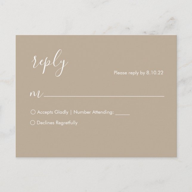 Boho bröllop RSVP vykort (Framsida)