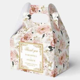 Boho bröllopsbox för guld blommigt presentaskar