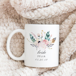 Boho bröllopsbukett Personlig brud Kaffemugg