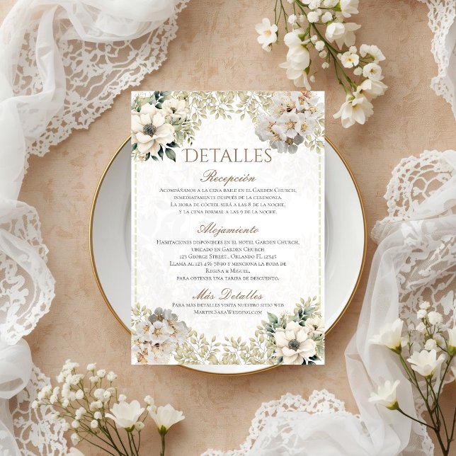 Boho Bröllopsdetaljer på Spanska Tack Kort (Skapare uppladdad)