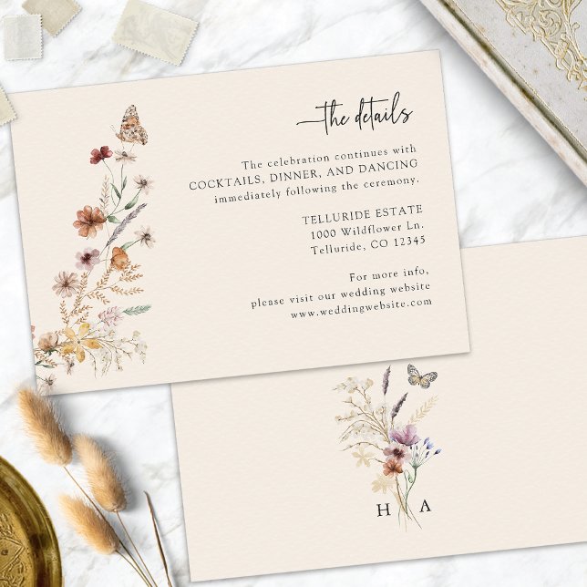 Boho Bröllopsdetaljer Tilläggskort (Boho Wedding Details Enclosure Card
)