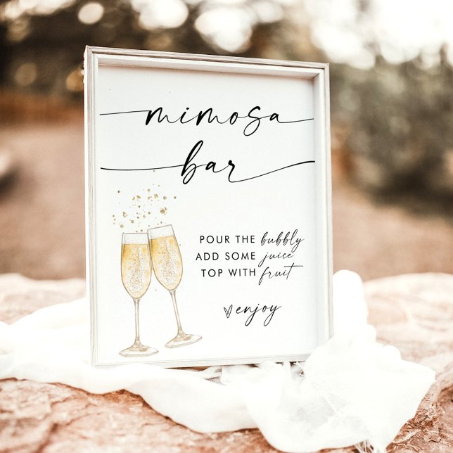 Boho Bröllopsdusch Mimosa Bar Skylt | Bubbly Bar (Skapare uppladdad)