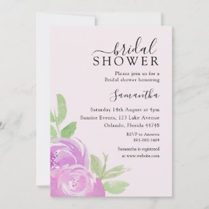 Boho Bröllopsfest Rosa Akvarellros Inbjudningar
