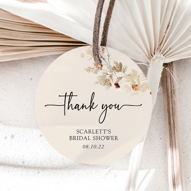 Boho Bröllopsgavettiketter Gåvor Etiketter (Thank You Boho Bridal Shower Favor Tags
)