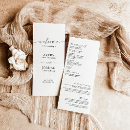Boho Bröllopsprogram | Modern Minimalistisk Bröllo Program