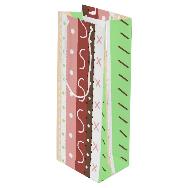 Boho Brown, Burgundy, Grönt och Mauve Whimsical (Framsidan Vinklad)