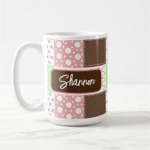 Boho Brown, Burgundy, Grönt och Mauve Whimsical Kaffemugg
