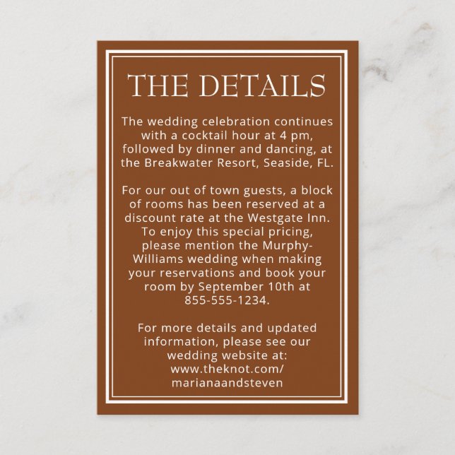 Boho Brown Modern Gräns-minimalist Tilläggskort (Framsida)