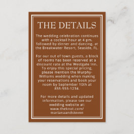 Boho Brown Modern Gräns-minimalist Tilläggskort