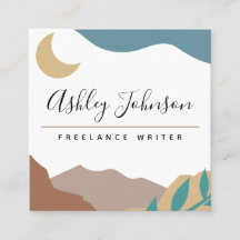 Boho Brown Mountains Måne Pastel Bohemian Abstrakt