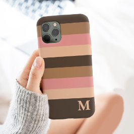 Boho Brown Neutralt Rand Monogram Trendig Initial
