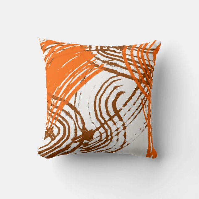 Boho Brown, Orange Abstract Design Kudde (Framsida)