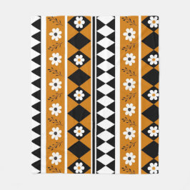 Boho Brown Tropical Blommigt Botanical Vår Summer Fleecefilt