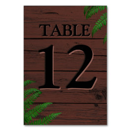 Boho Brown Wood Greenery Typography Bordsnummer