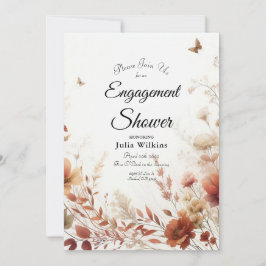 Boho Browns with Butterflies Engagement Shower Inbjudningar