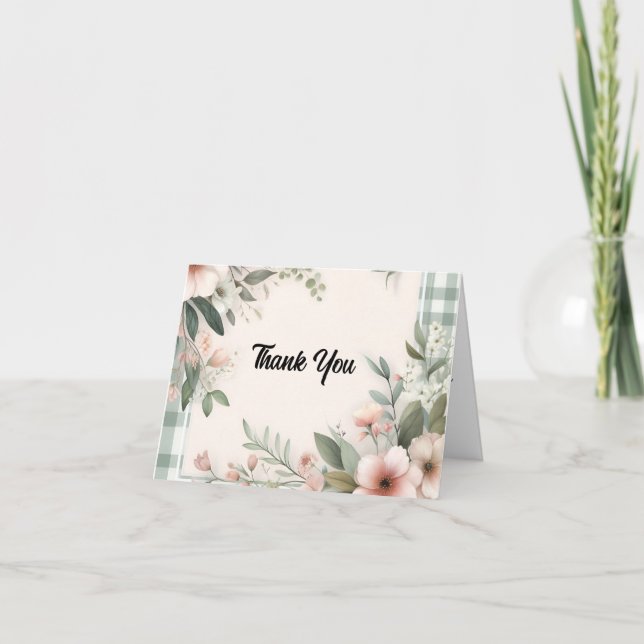 boho brud bröllop möhippa tack kort (Framsida)