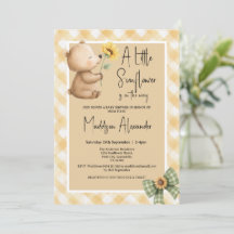 Boho Brun Björn Solros Baby Shower