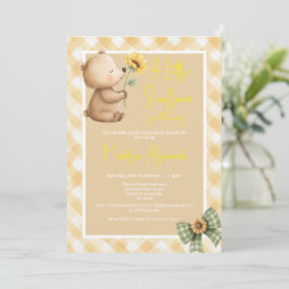 Boho Brun Björn Solros Baby Shower Inbjudningar