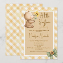 Boho Brun Björn Solros Baby Shower