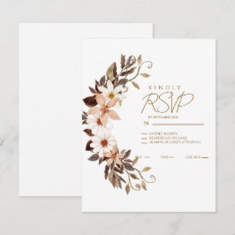 Boho Brun Blommig OSA Kort