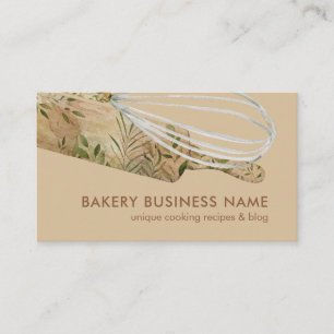 Boho Brun Modern Konditor Catering Tårtmakare Visitkort