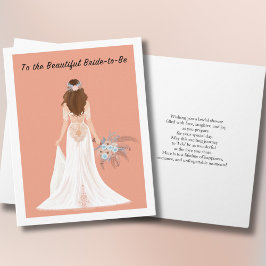 Boho Brunette Bride Möhippa Grattiss Kort