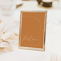 Boho Brunt Orange Arch Bord Tretton Bordsnummer