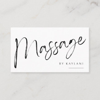 Boho Brushed Massage Business Card Body Therapy Visitkort