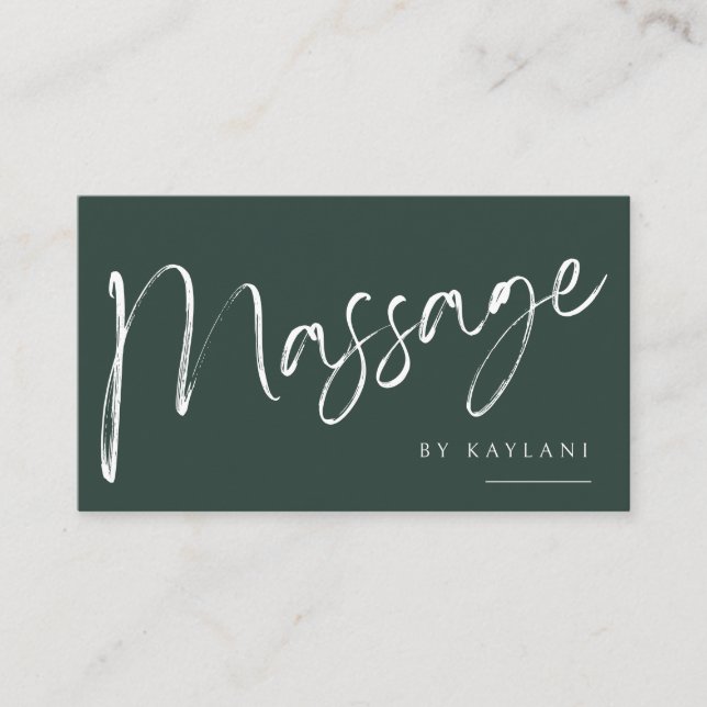 Boho Brushed Massage Business Card Body Therapy Visitkort (Framsida)