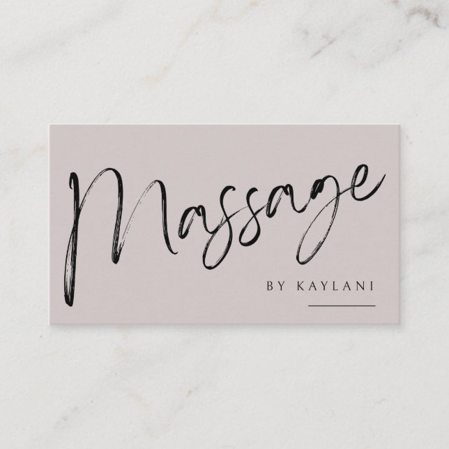 Boho Brushed Massage Business Card Body Therapy Visitkort (Framsida)