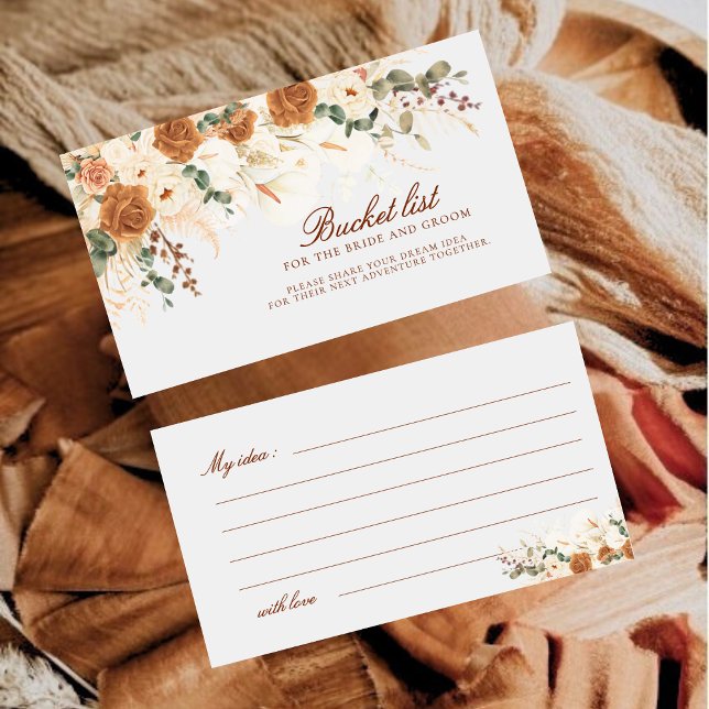 Boho Bucket List för bruden och brudgummen Mini Bi Anteckningskort (Skapare uppladdad)