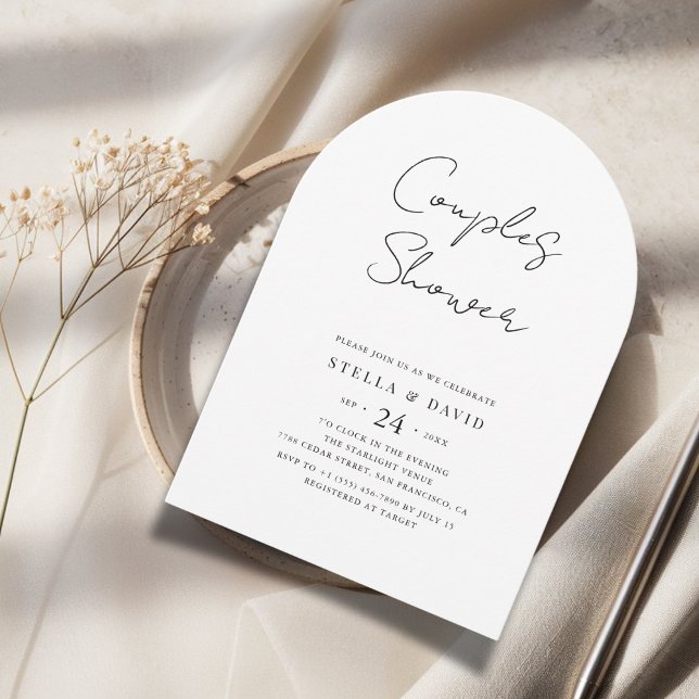 Boho Budget Bröllop Par Shower Arch Photo Inbjudningar (Skapare uppladdad)