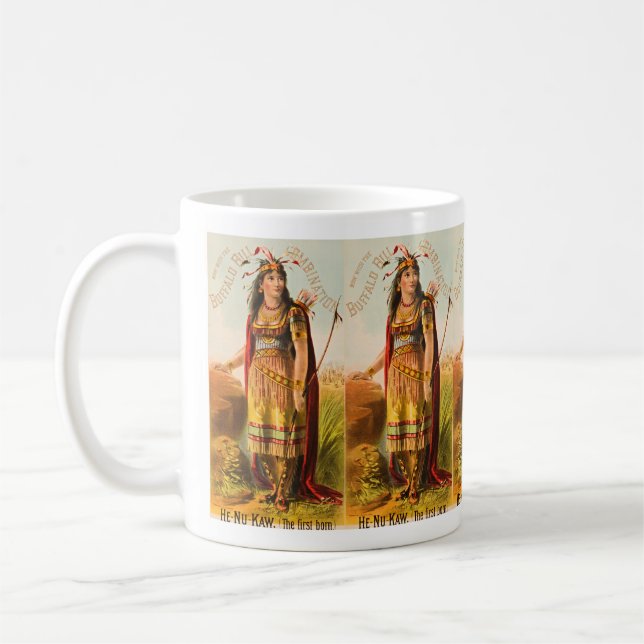 Boho Buffalo Bill Handsomest Indian Maiden 1880s Kaffemugg (Vänster)