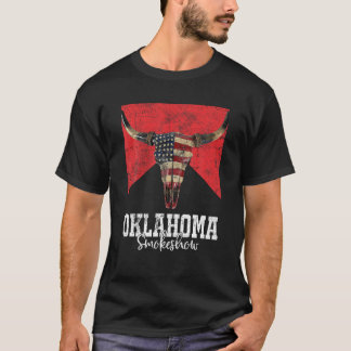 Boho Bull Skull Cow Oklahoma röker hur Westernt Co T Shirt