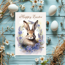 Boho Bunny Bliss: Glad Påsk önskan Julkort