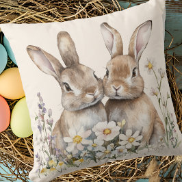 Boho Bunny Cream Watercolor Kudde