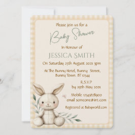 Boho Bunny Neutralt Baby Shower-inbjudan Inbjudningar