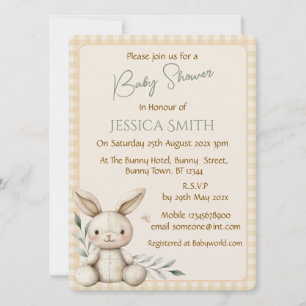 Boho Bunny Neutralt Baby Shower-inbjudan Inbjudningar