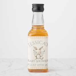 ~Boho Bunny Neutralt Baby Shower Spritflaskor Etikett
