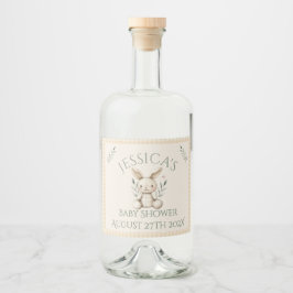 ~Boho Bunny Neutralt Baby Shower Spritflaskor Etikett