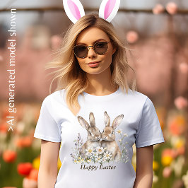 Boho Bunny och anpassningsbar Message Women's T Shirt