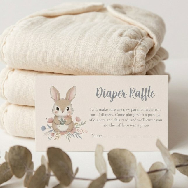 Boho Bunny Watercolor Diaper Raffle Tilläggskort (Boho bunny diaper raffle shower game)