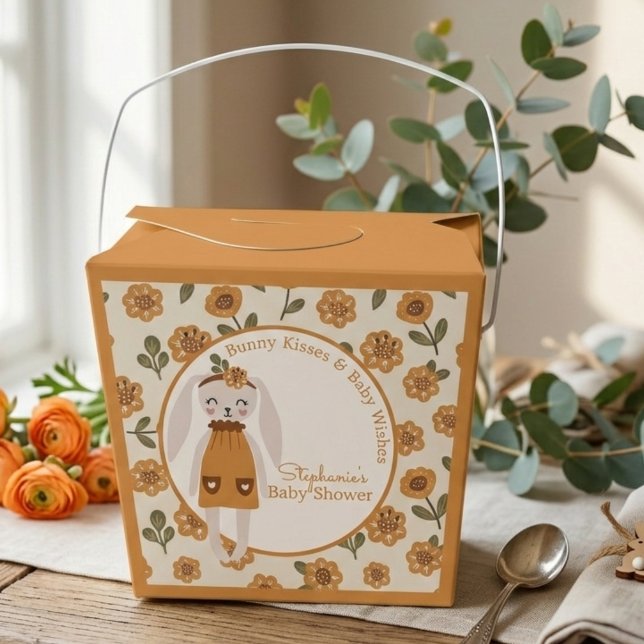 Boho Bunny Wildflower Presentaskar (Boho bunny floral baby shower favor box)