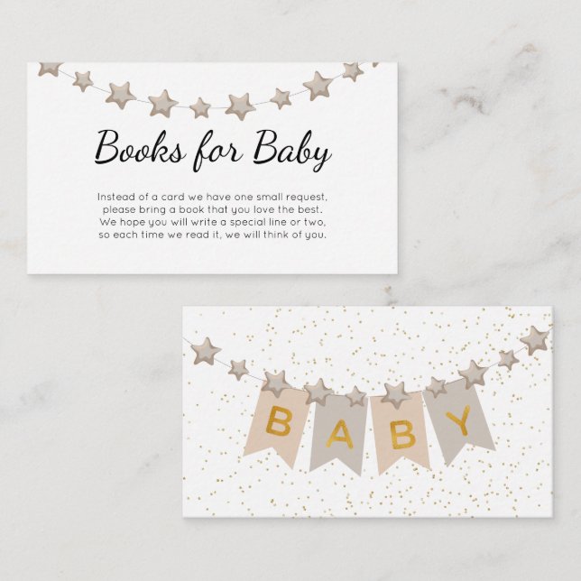 Boho Bunting Flaggor Baby Shower Bokar för Baby Tilläggskort (Fram/baksida)