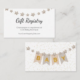 Boho Bunting Flaggor Baby Shower Gift Register Tilläggskort