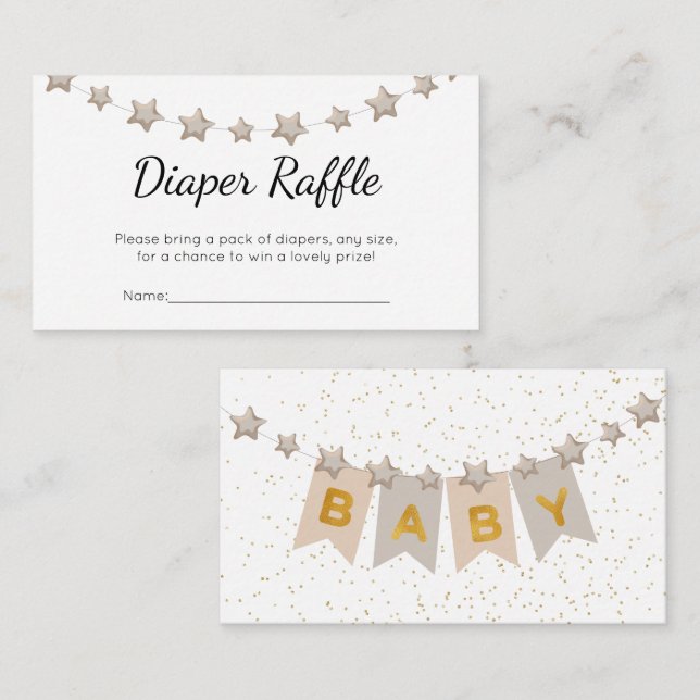 Boho Bunting Flaggor Baby Shower Raffle Tilläggskort (Fram/baksida)