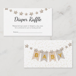 Boho Bunting Flaggor Baby Shower Raffle Tilläggskort